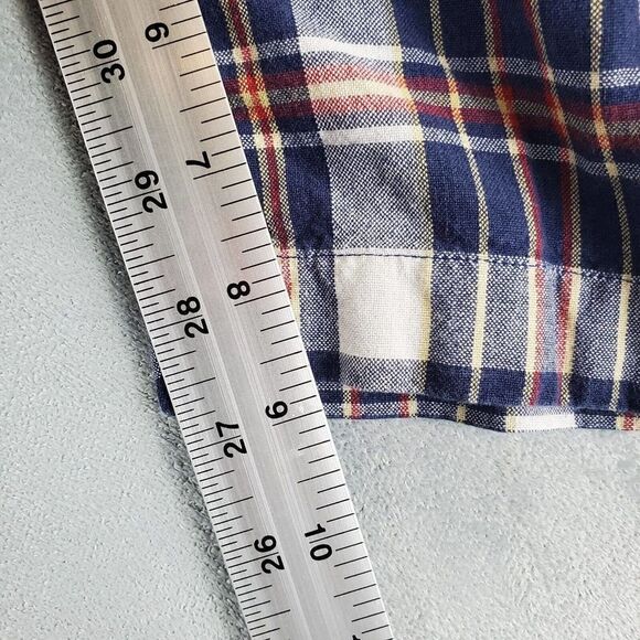 Eddie Bauer Shorts Mens 35 Blue Plaid Chino Flat front Bermuda Outdoor Casual - Picture 4 of 8